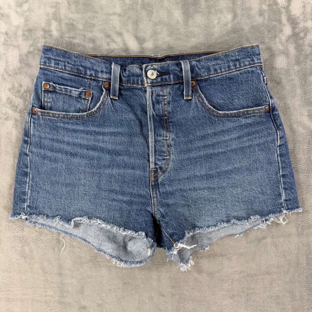 Levi's 501 Original Cut Off Shorts Women's Size 29 Blue Button Fly High Rise
